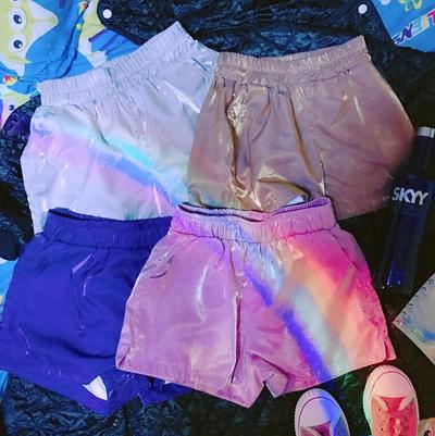 Punk Holographic Metallic Shorts