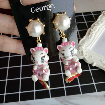 Love cats handmade dangle earrings