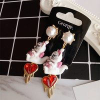 Love cats handmade dangle earrings - Thumbnail 2
