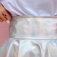 Silver Hologram Holographic Skater Skirt - Thumbnail 4