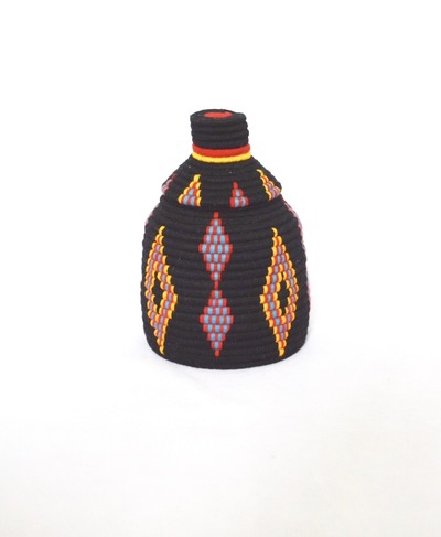  SOLD SOLD SOLD Berber Basket Handwoven Vintage Moroccan Wool Lidded Basket