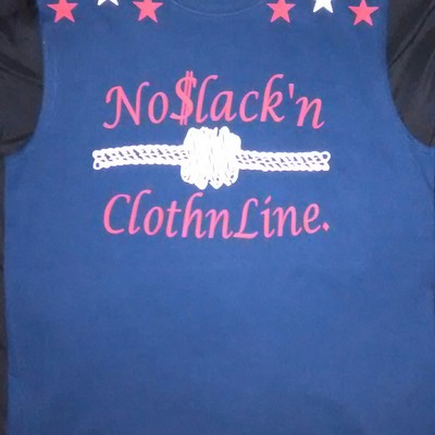 No$lack'nclothnline. (navyblue,white&red) (sleeveless) t-shirt.