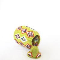  SOLD SOLD SOLD Berber Basket Handwoven Vintage Moroccan Wool Lidded Basket - Thumbnail 2