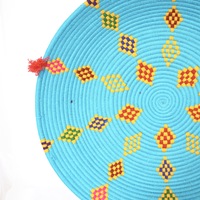  SOLD SOLD SOLD Handwoven Vintage Moroccan Round Berber Basket Platter Bowl Tray - Thumbnail 2