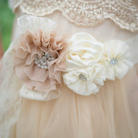 Girls Ivory Lace Dress,crochet lace dress,Ivory Flower Girl Dress,Flower Girl Dress, girls dress,country wedding flower girl,rustic dress - Thumbnail 3