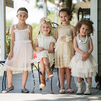 Girls Ivory Lace Dress,crochet lace dress,Ivory Flower Girl Dress,Flower Girl Dress, girls dress,country wedding flower girl,rustic dress - Thumbnail 4