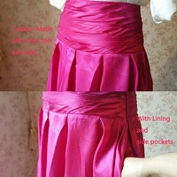 Fuchsia High Waist High Low Pleated Party Skirt Custom Plus Size Pleated Maxi Skirt Evening Skirt Hot Pink Holiday Outfit - Thumbnail 4