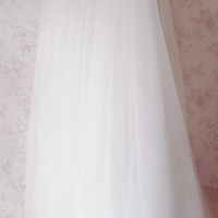 White Lace Tulle Elastic Long Maxi Skirt  - Thumbnail 1