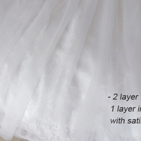 White Lace Tulle Elastic Long Maxi Skirt  - Thumbnail 2