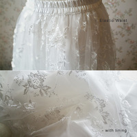 Embroidery Lace Tulle Skirt Wedding Party Tulle Skirt Outfits Plus Size - Thumbnail 3