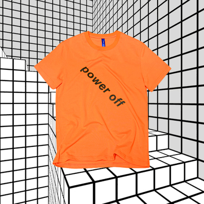 POWER OFF ORANGE T SHIRT