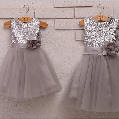 Lovely girl's pageant dresses for little girls,real picture sequin flower girl dresses for wedding
