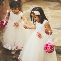 Wedding Dresses Cute Little Girl With Tea Appliques A Line Sleeveless Charm Cheap Evening Dresses Summer Children - Thumbnail 2