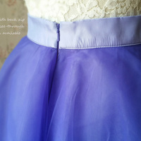 Purple A Line Midi Tulle Circle Skirt - Thumbnail 3