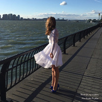 Nude Knee Length Tulle Circle A Line Skirt - Thumbnail 3