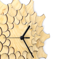 Cogwheel - unique stylish wall clock made of laser cut plywood, a piece of wall art - Thumbnail 4