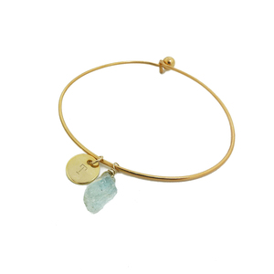 Personalized Gemstone Bangle (Gold) - Thumbnail 1