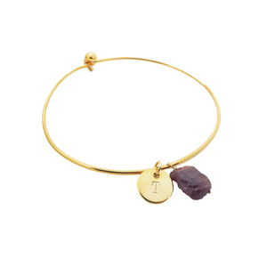 Personalized Gemstone Bangle (Gold) - Thumbnail 2