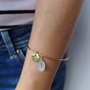 Personalized Gemstone Bangle (Gold) - Thumbnail 3