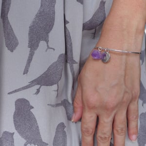Personalized Gemstone Bangle (Silver) - Thumbnail 3