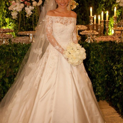 Satin long sleeve wedding dress,wedding dress, cheap wedding dress, cheap wedding gown, bridal wedding dress,w24