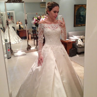 Satin Long Sleeve wedding dress,wedding dress, cheap wedding dress, cheap wedding gown, bridal wedding dress,W24 - Thumbnail 2