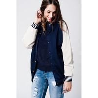 Blue Silky Bomber Jacket - Thumbnail 1