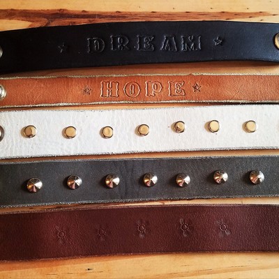 Sinner's prayer leather cuffs