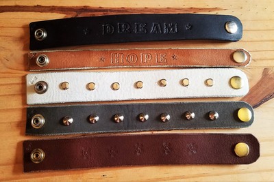 Sinner's Prayer leather cuffs