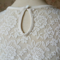 Women Sleeve Crop Lace Top Plus Size Crop Top Blouse Crop Sleeve Lace Wedding Top Bridesmaid Lace Top - Thumbnail 2