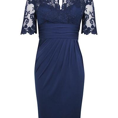 Beautiful royal blue chiffon mother of bride dresses with half sleeves - Thumbnail 5