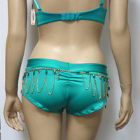 Jade Princess Jasmine Gold Chain Scrunchie Bottom Cosplay Dance Costume Rave Bra Rave Wear Halloween Burlesque Show Girl - Thumbnail 4