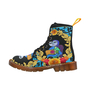 Funky Picasso Style Canvas Combat Boots-1