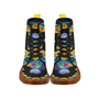 Funky Picasso Style Canvas Combat Boots-4