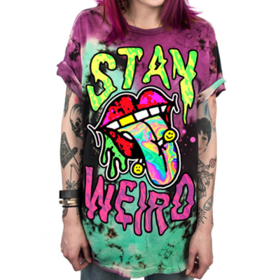 Stay weird tie dye tee