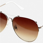 WHITE TRIM AVIATOR SUNGLASSES GOLD COLOR LENS - Thumbnail 1
