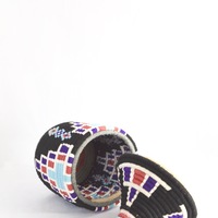  SOLD SOLD SOLD Berber Basket Handwoven Vintage Moroccan Wool Lidded Basket - Thumbnail 4