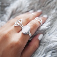 Oval Rose Quartz Ring  - Thumbnail 1