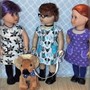 Handmade Purple Print Doll Dress- American Made to Fit 18" Girl Dolls - Thumbnail 3