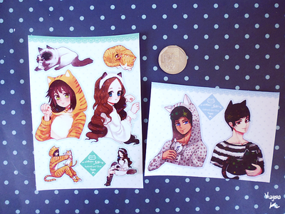 Chica gato/Chico gato sticker sheets!