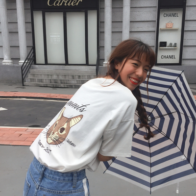 Cute cat embroidery t-shirt