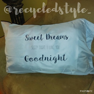 Baby Blue Pillow Case w/ Goodnight Quote