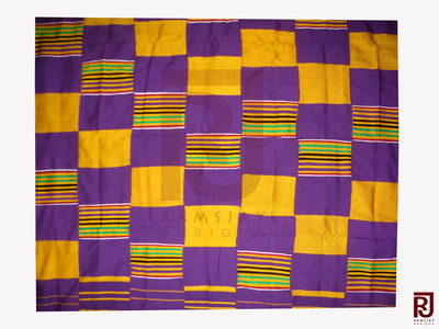 Kente Handwoven Cloth Asante Ghana African Art Woven Wax Fabric Textile 6 yards