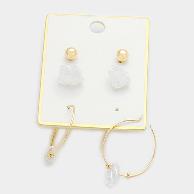 3-pack druzzy earring set