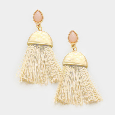 Flat ivory tassel earrings