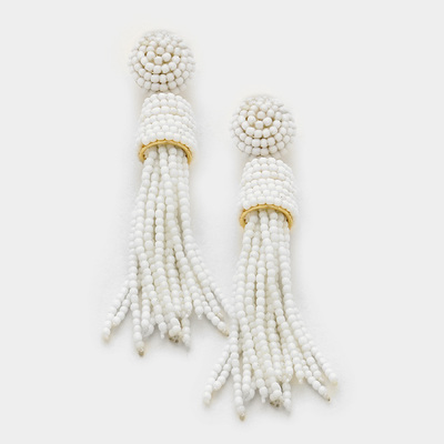 Tassel Earrings In Ivory