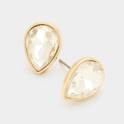 Gem stone earrings in clear