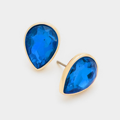 Gem Stoned Earrings In Blue