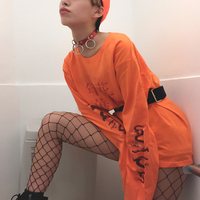 IN THE MOOD FOR LOVE LONG SLEEVE T-SHIRT ORANGE - MJN ORIGINALS - Thumbnail 1