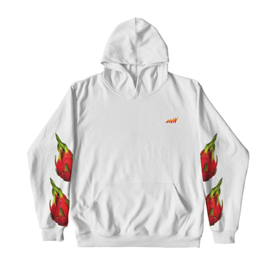 FLAME DRAGON FRUIT HOODIE WHITE - MJN ORIGINALS